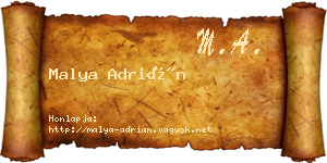 Malya Adrián névjegykártya